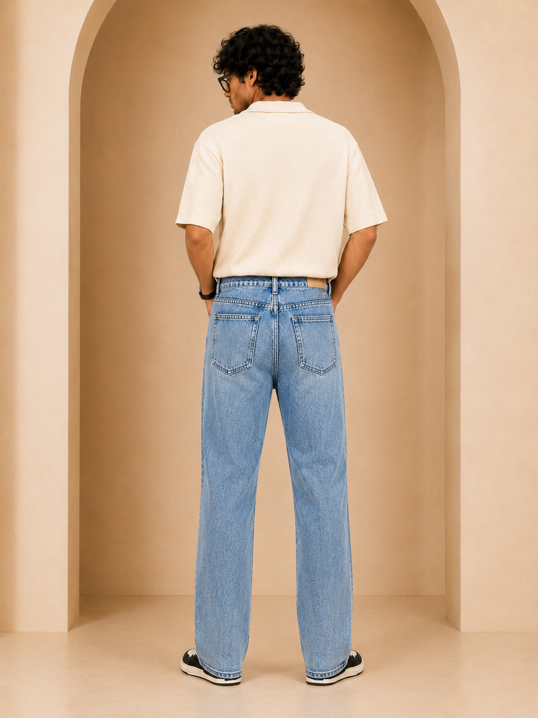 Men’s Light Blue Baggy Jeans – Waist 32