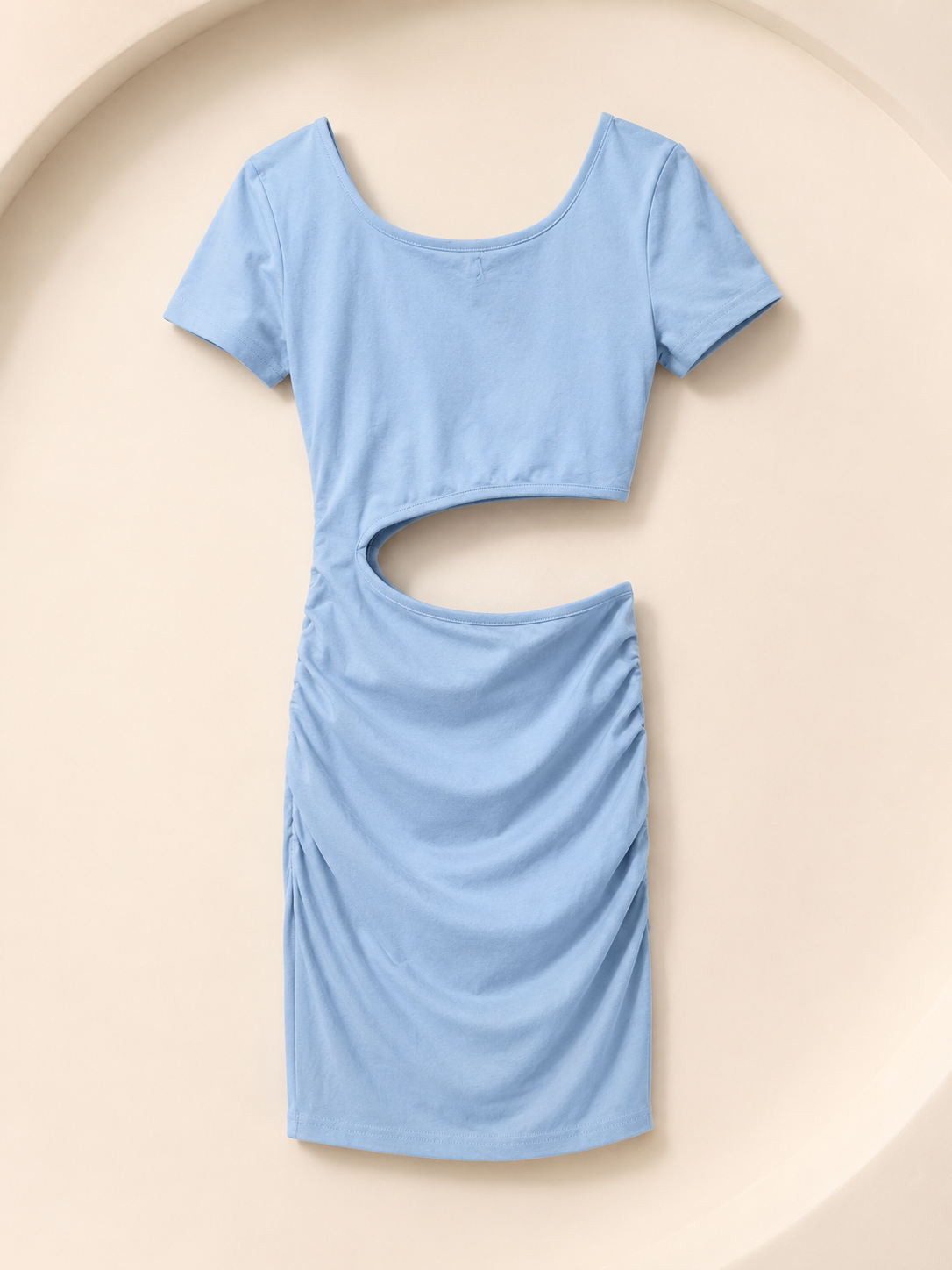 Sky Blue Waist Cut-Out Mini Dress