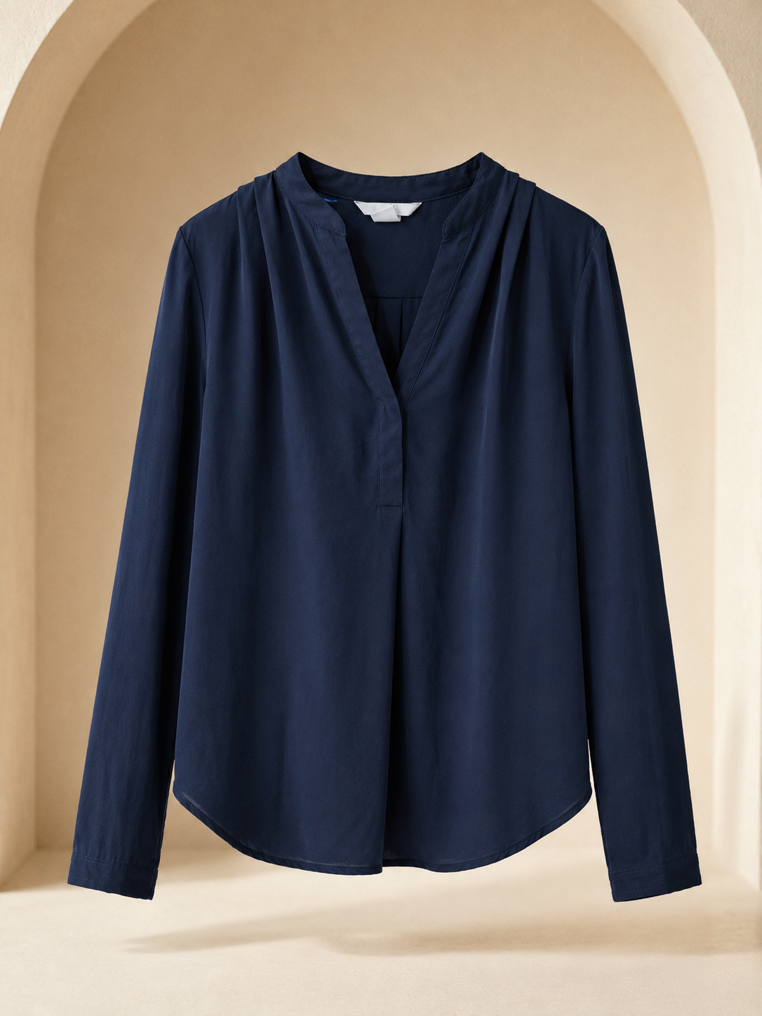 Midnight Navy Long Sleeve V-Neck Top