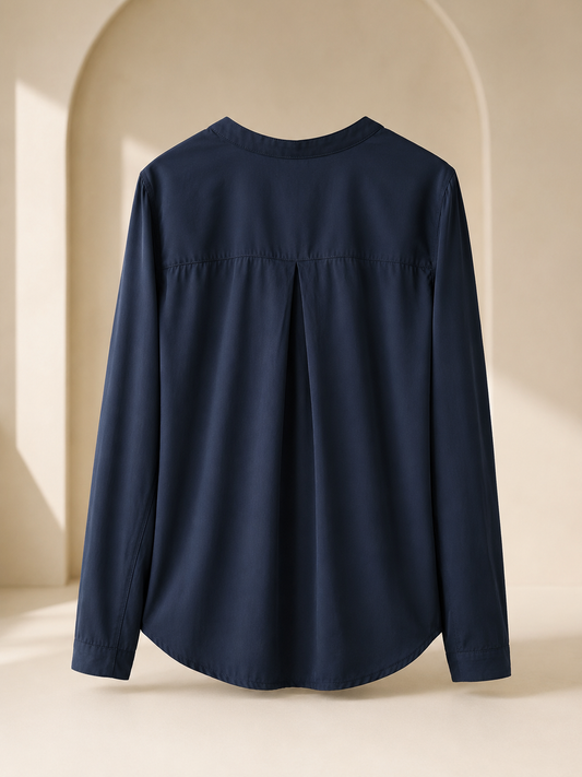 Midnight Navy Long Sleeve V-Neck Top