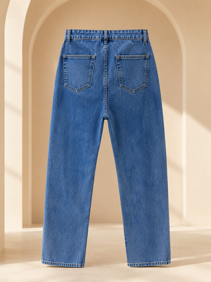 Women’s Blue High Rise Straight Jeans – Waist 32