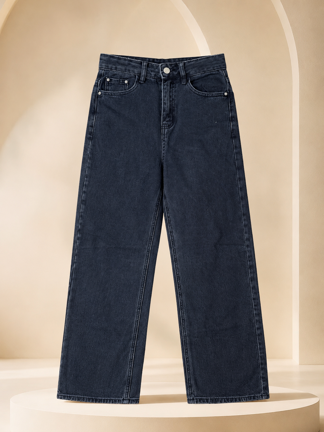 Unisex Charcoal Black Straight Jeans – Waist 28