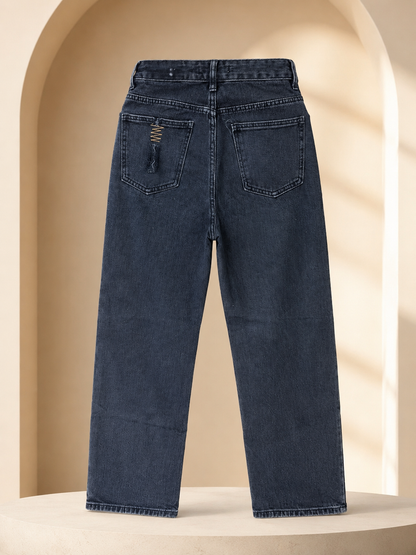 Unisex Charcoal Black Straight Jeans – Waist 28