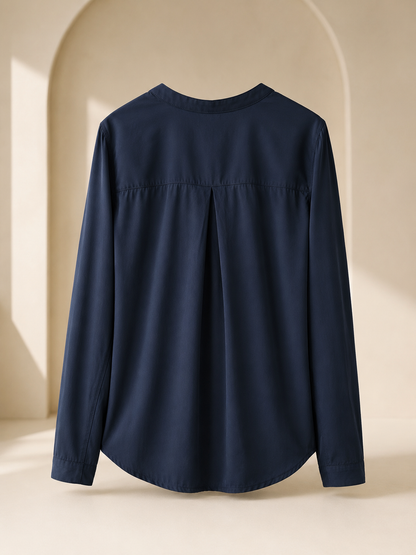 Midnight Navy Long Sleeve V-Neck Top