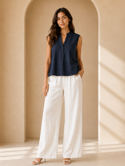 Midnight Navy Sleeveless Relaxed Top