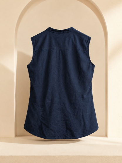Midnight Navy Sleeveless Relaxed Top