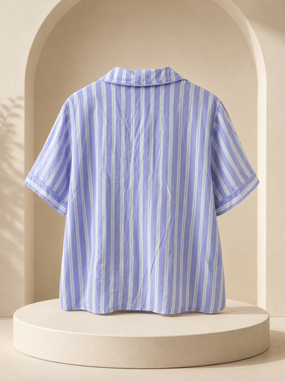 Lilac Striped Short Sleeve Shirt